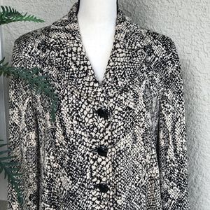 St John Collection Tan Python Printed Knit Coat